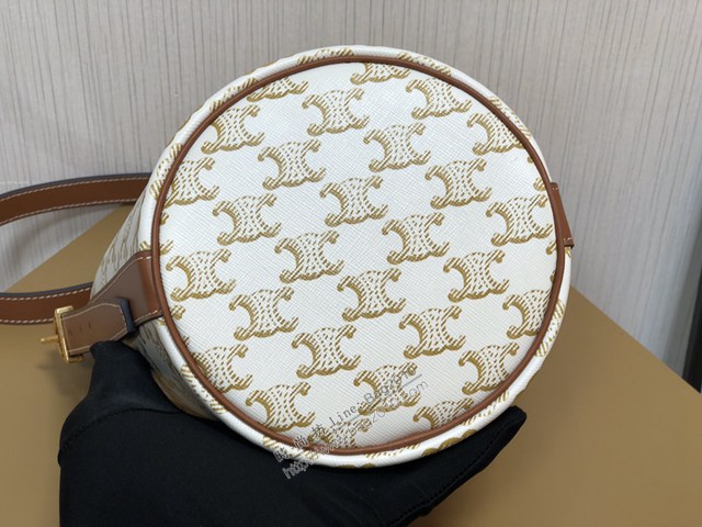 Celine專櫃2022新款凱旋門印花水桶包 191142 賽琳TRIOMPHE印花抽繩包 sldj2248